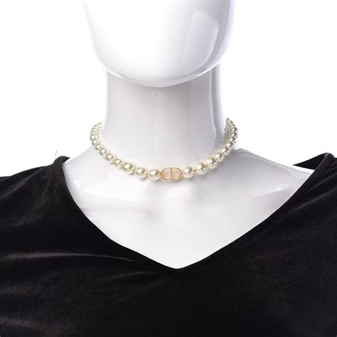 pearl necklace dior|christian dior pearl choker necklace.